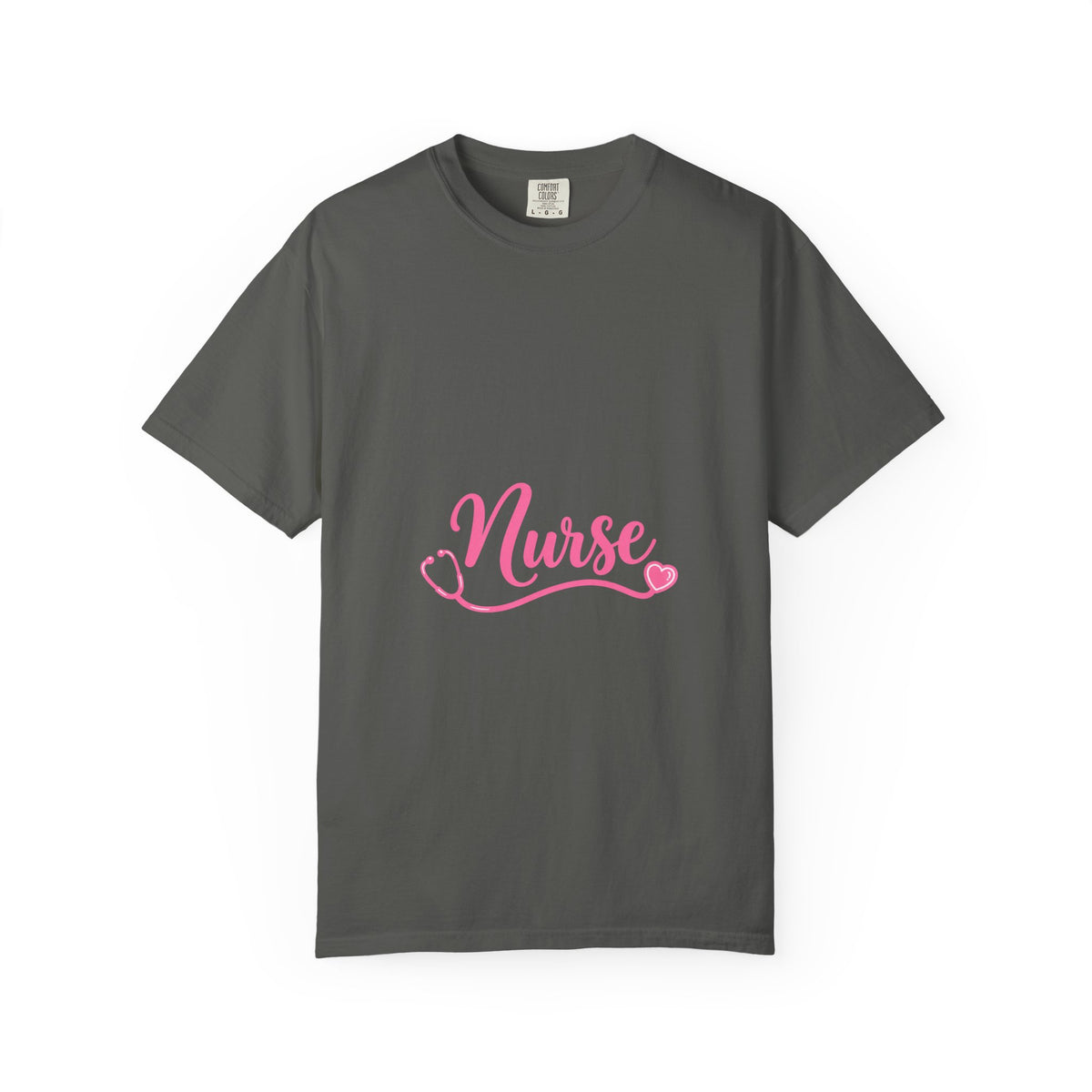 Nurse Pink Script Stethoscope Comfort Colors T-Shirt