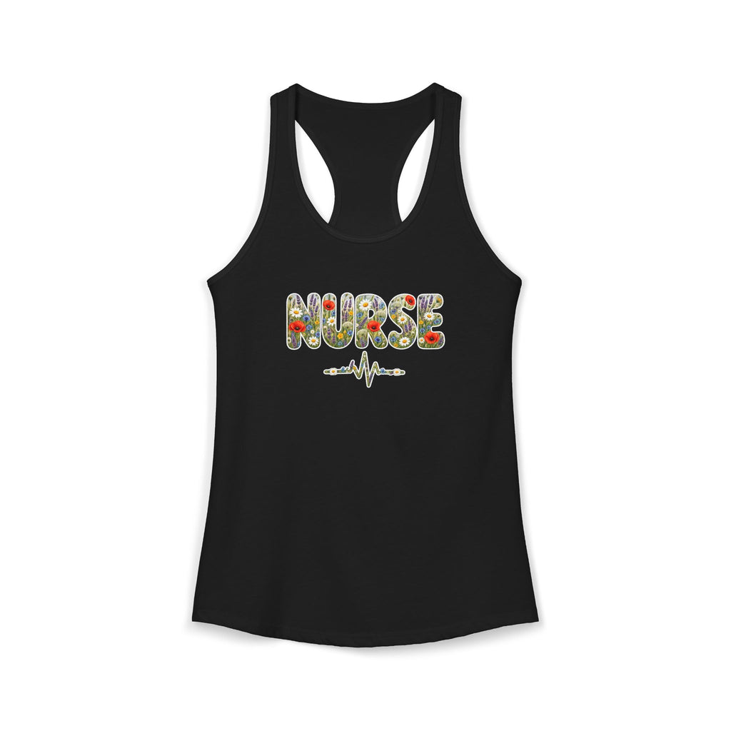 Nurse Boho Wildflower Floral Women's Racerback Tank Top