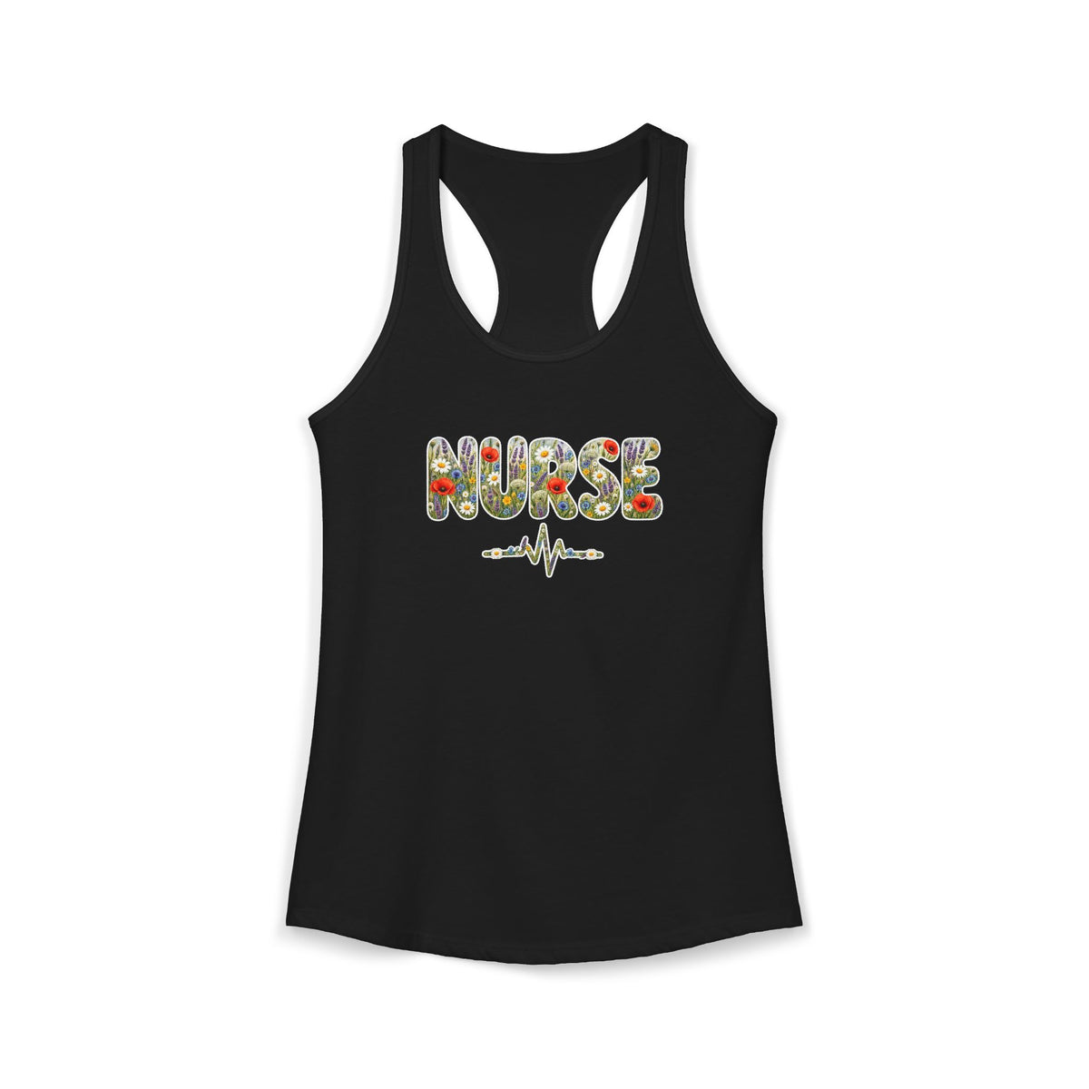Nurse Boho Wildflower Floral Women's Racerback Tank Top