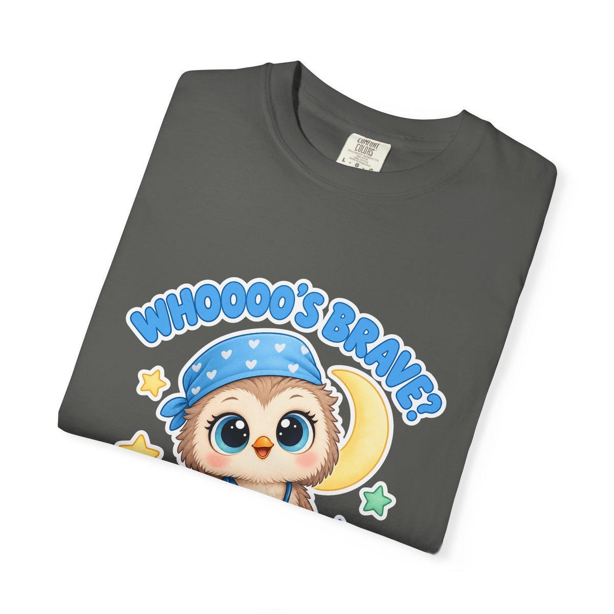Whooo's Brave You Are Owl Peds Nurse Blue Comfort Colors T-Shirt