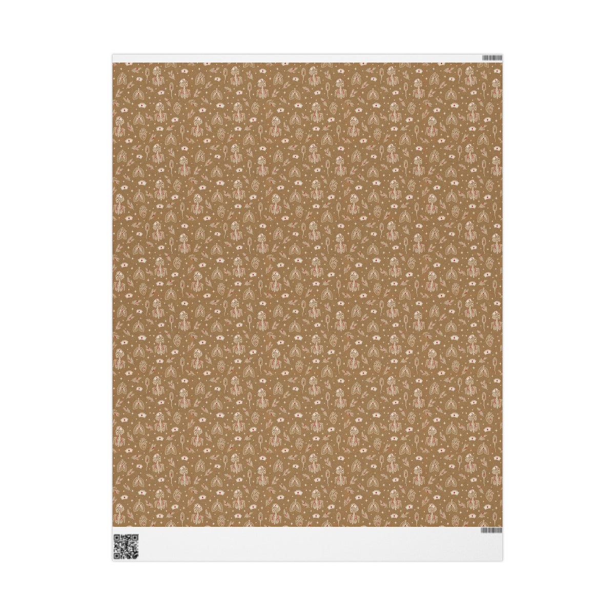 Skeleton Nurse Anatomy Kraft Christmas Wrapping Paper