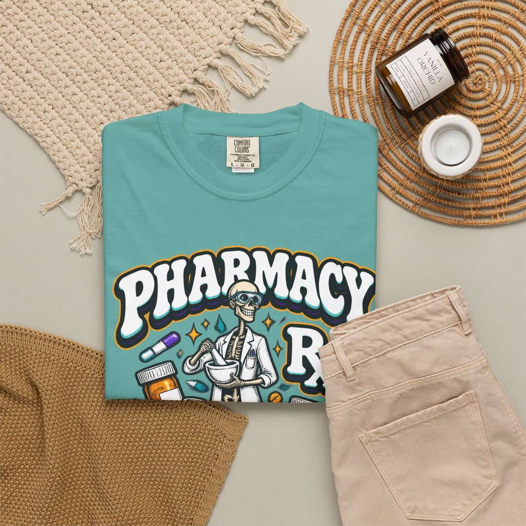 Pharmacy Skeleton Crew Skinny Skeleton Pharmacist Comfort Colors T-Shirt