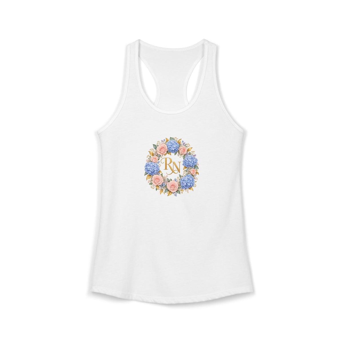 Hydrangea Wreath RN Women's Racerback Tank Top