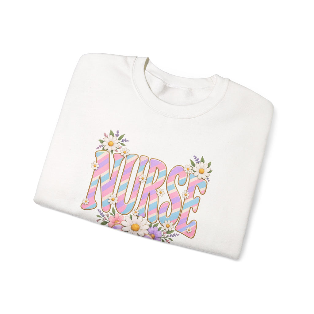 Pastel Stripe NURSE Crewneck Sweatshirt