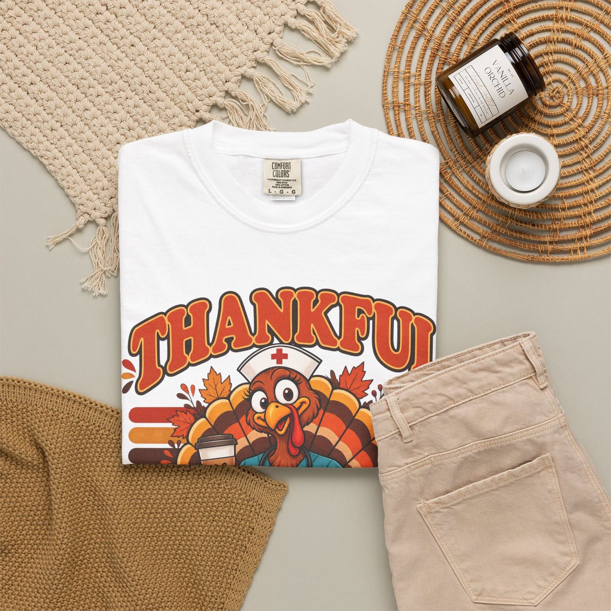 Thankful for 12-Hour Shifts Said No Nurse Ever Thanksgiving Comfort Colors T-Shirt