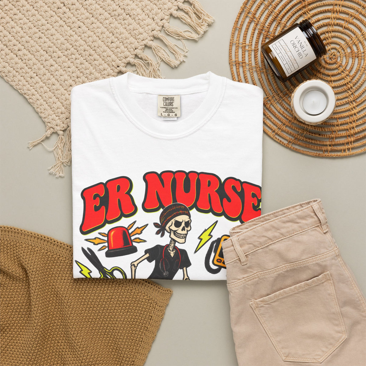 ER Nurse I've Seen Things Skinny Skeleton Comfort Colors T-Shirt