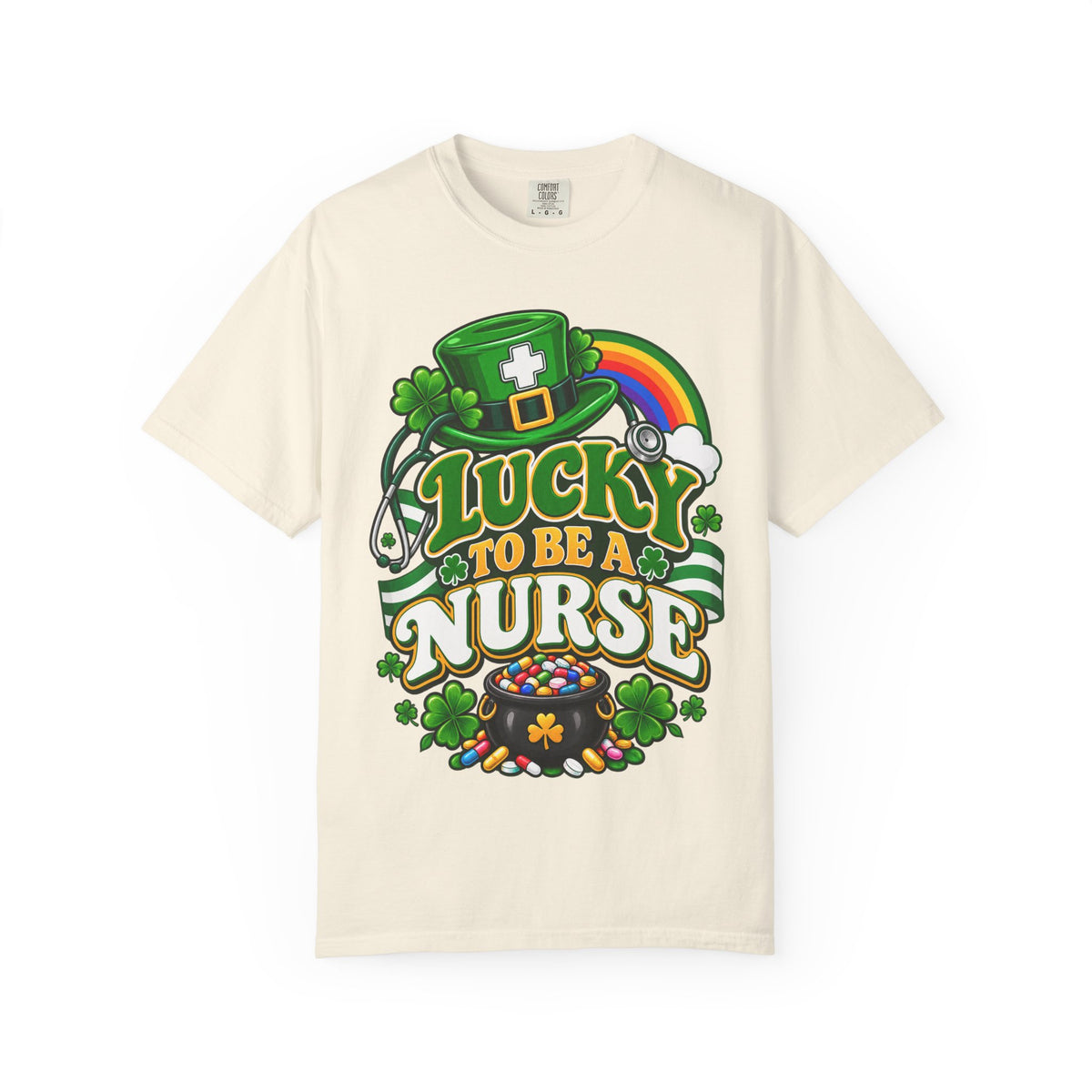 Lucky to Be a Nurse St. Patrick's Day Comfort Colors T-Shirt