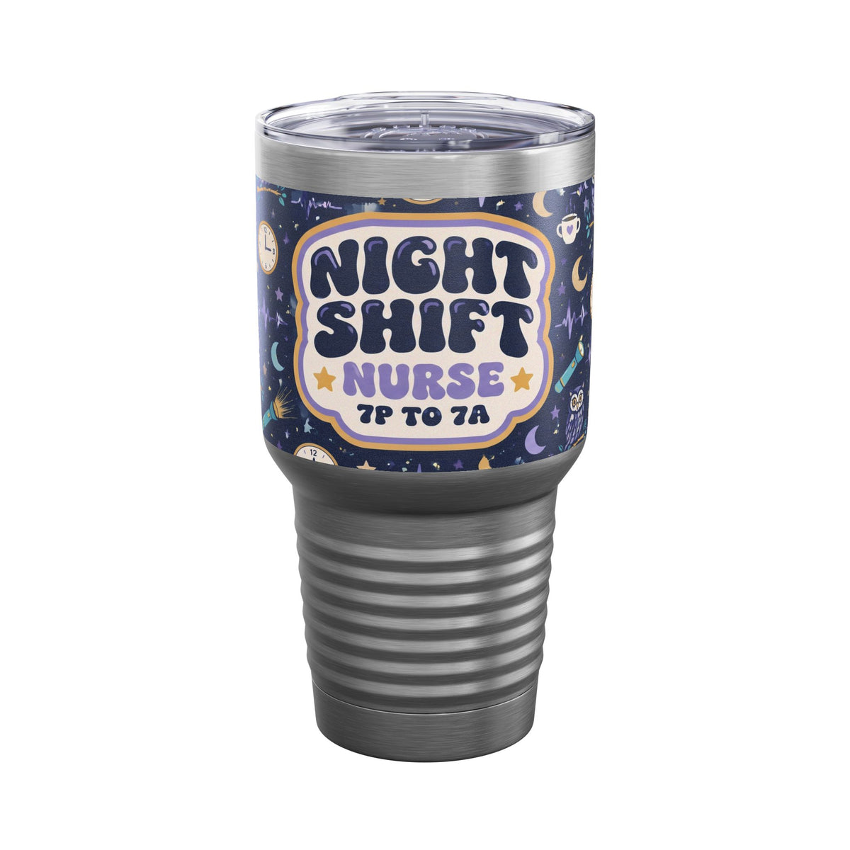 Night Shift Nurse 7P to 7A Owl and Moon 30oz Tundra Tumbler