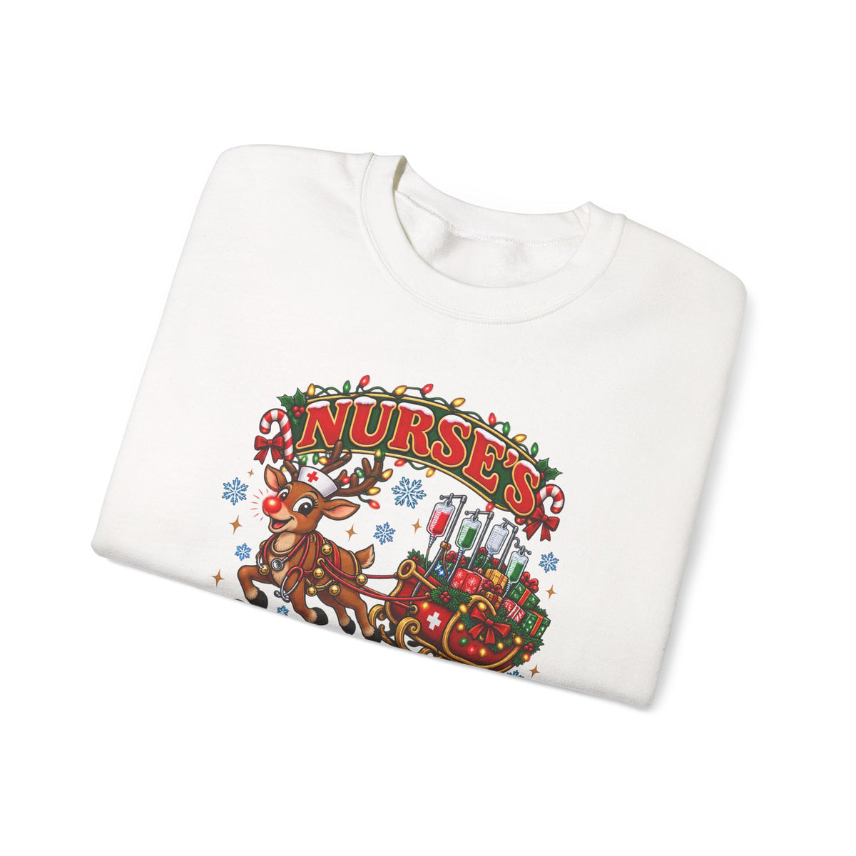 Naughty or Nice List Checked Twice Christmas Nurse Crewneck Sweatshirt