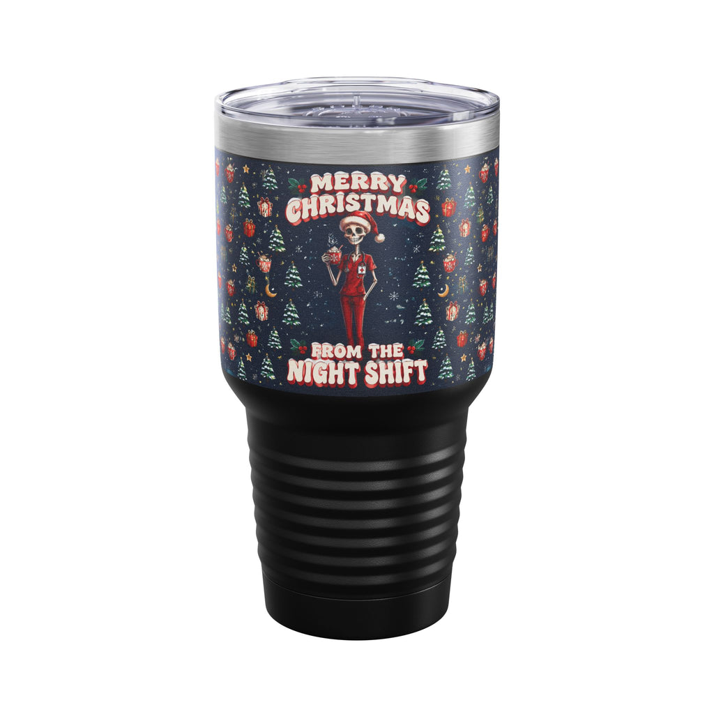 Merry Christmas From the Night Shift Skeleton Nurse 30oz Tundra Tumbler
