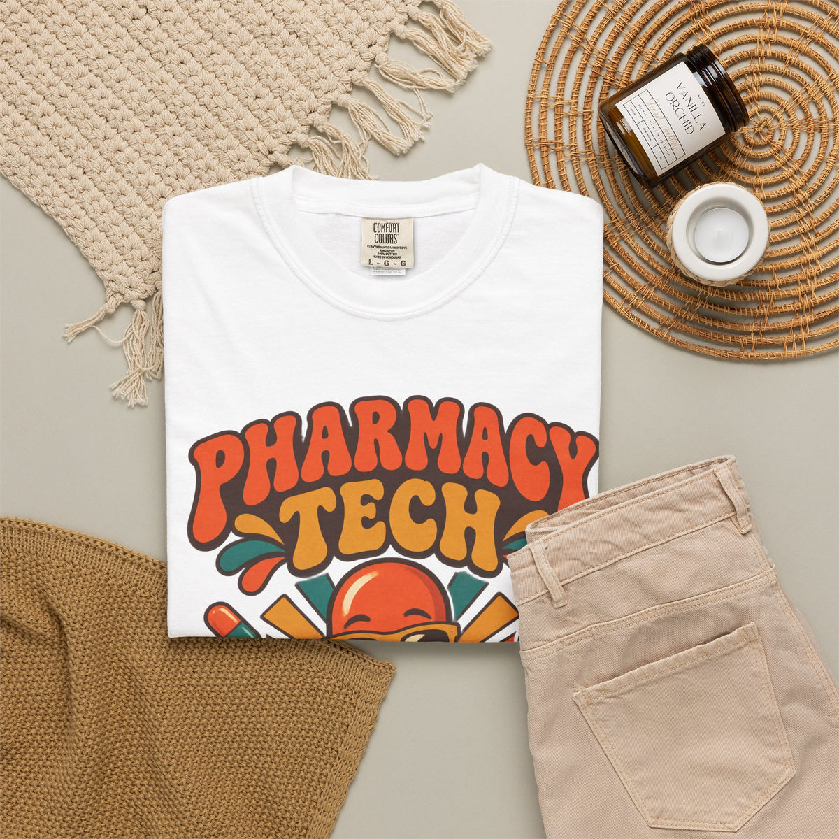 Pharmacy Tech Keeping You Well One Script at a Time Retro Comfort Colors T-Shirt