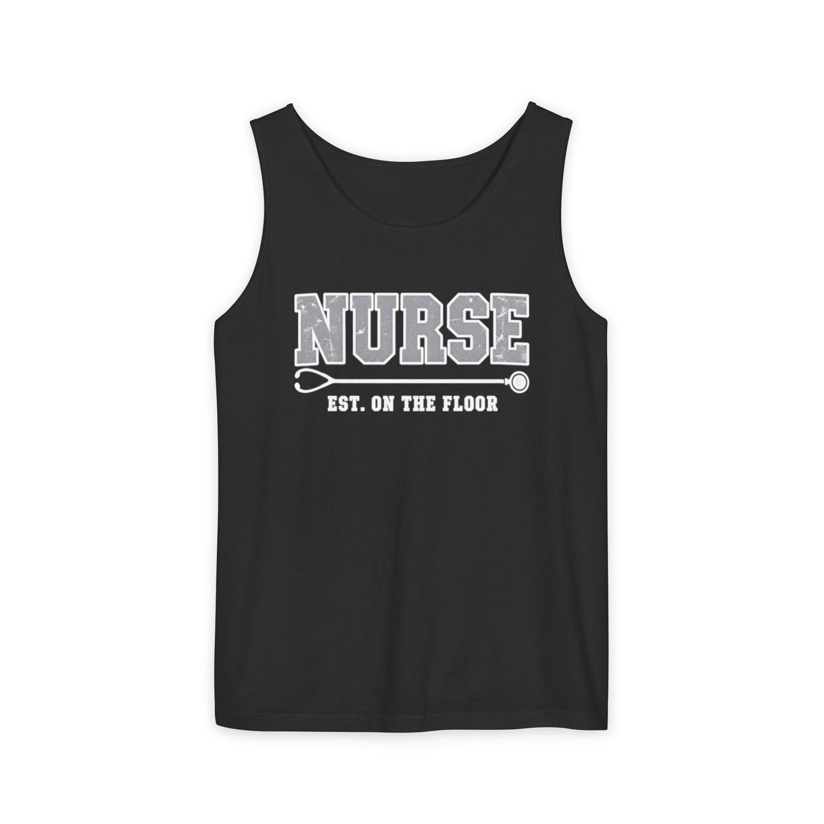 Nurse Varsity Est On the Floor Comfort Colors Tank Top