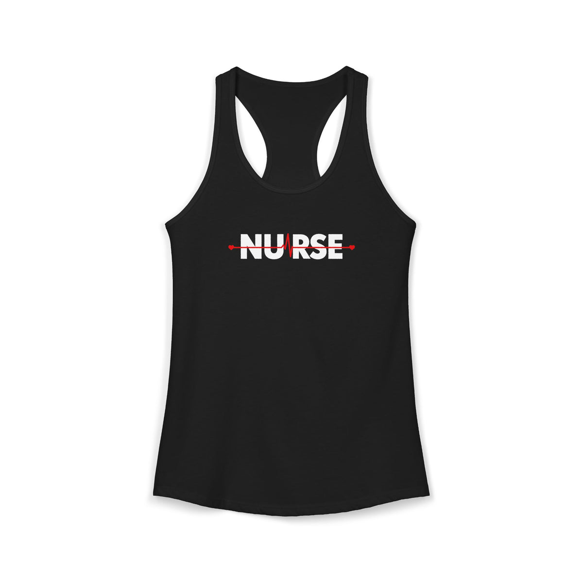 Nurse Heartbeat EKG Line Women's Racerback Tank Top