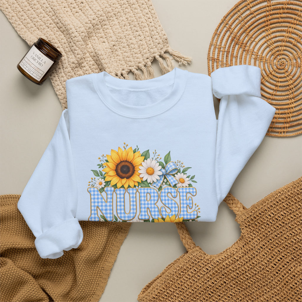 Sunflower Gingham NURSE Crewneck Sweatshirt
