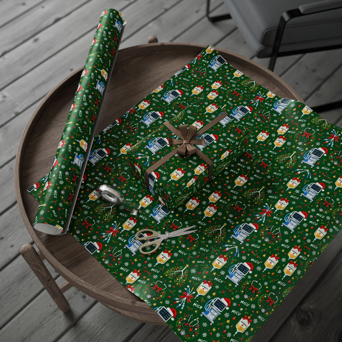 Medical ICU Nurse Christmas Wrapping Paper
