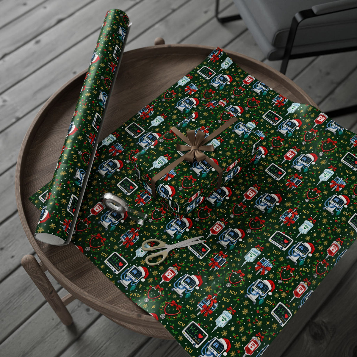 ICU Nurse Christmas Wrapping Paper