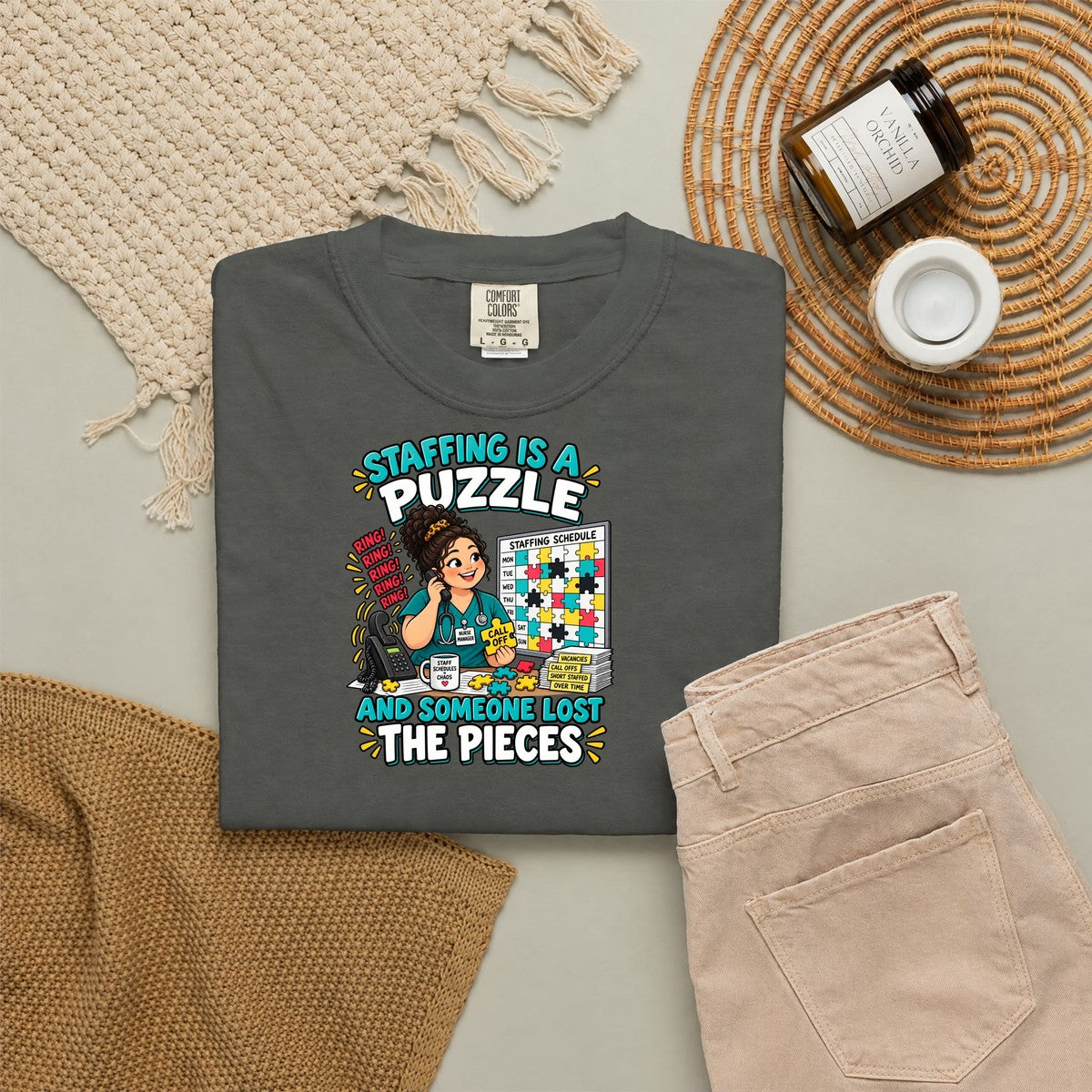 Staffing Is a Puzzle and Someone Lost the Pieces Nurse Manager Comfort Colors T-Shirt