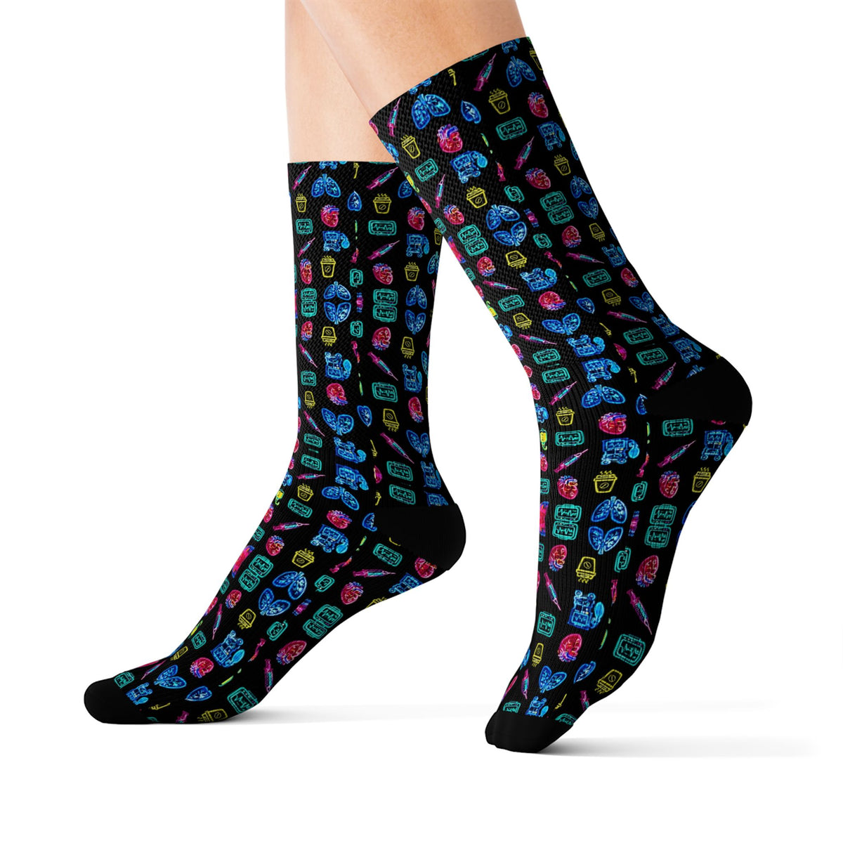 ICU Nurse Neon Monitor Socks