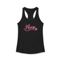 Nurse Pink Script Stethoscope Women's Racerback Tank Top