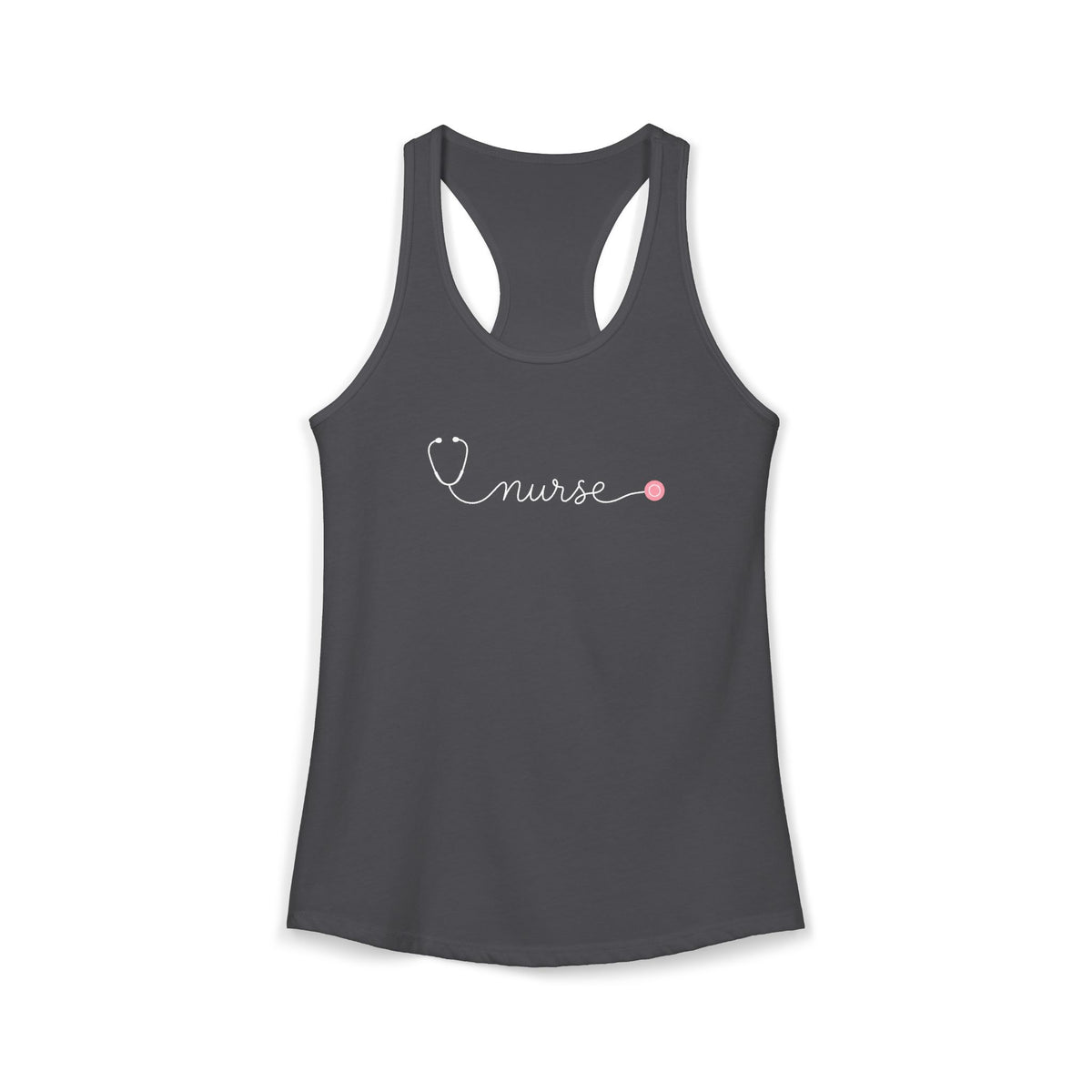 Nurse One Line Stethoscope Script Women's Racerback Tank Top