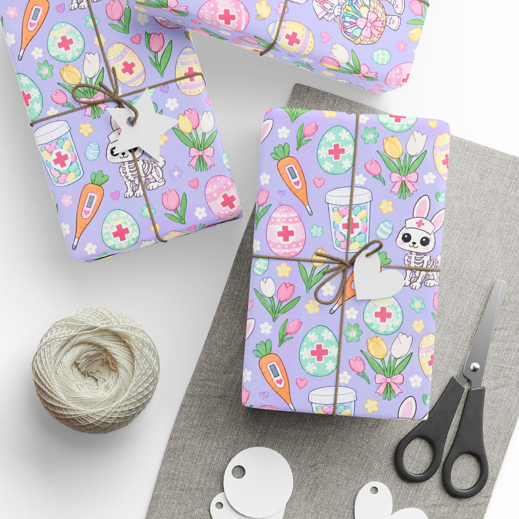 Easter Skeleton Nurse Wrapping Paper