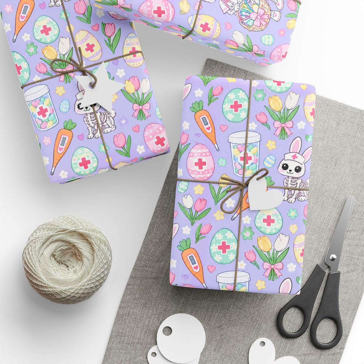 Easter Skeleton Nurse Wrapping Paper