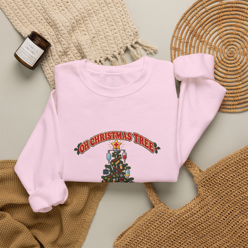 Oh Christmas Tree How Lovely Are Your Bedpans Nurse Crewneck Sweatshirt