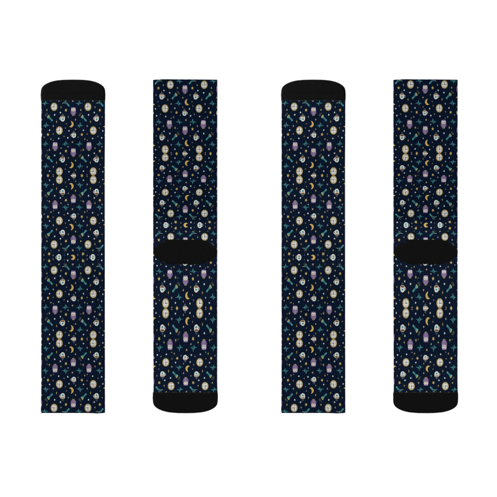Night Shift Moon and Owl Nurse Socks