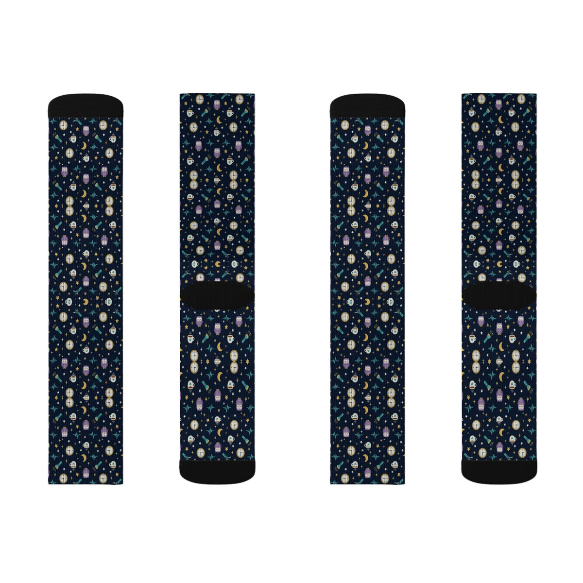 Night Shift Moon and Owl Nurse Socks