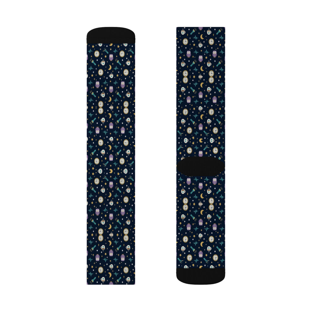 Night Shift Moon and Owl Nurse Socks