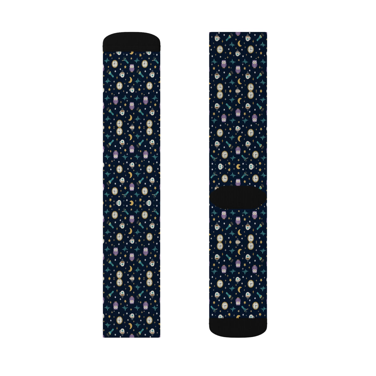 Night Shift Moon and Owl Nurse Socks