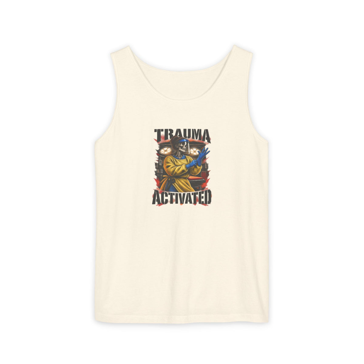 Trauma Activated Skeleton ER Nurse Comfort Colors Tank Top