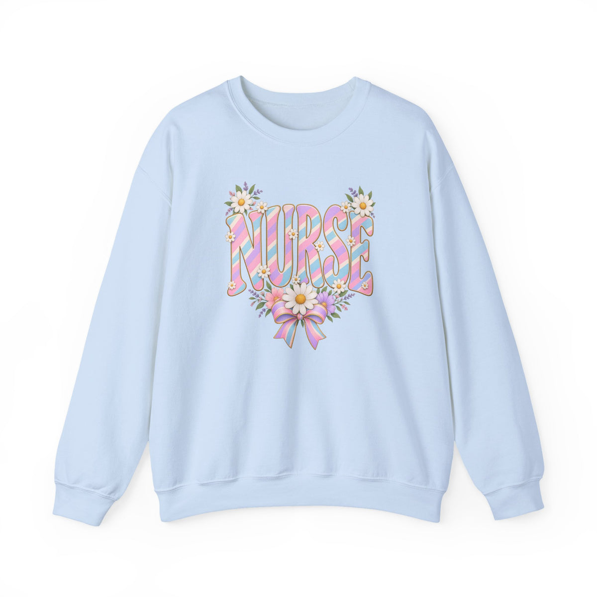 Pastel Stripe NURSE Crewneck Sweatshirt