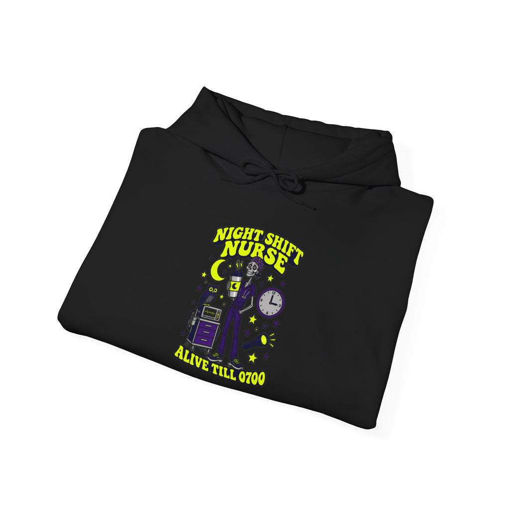 Night Shift Nurse Alive Till 0700 Skinny Skeleton Hoodie