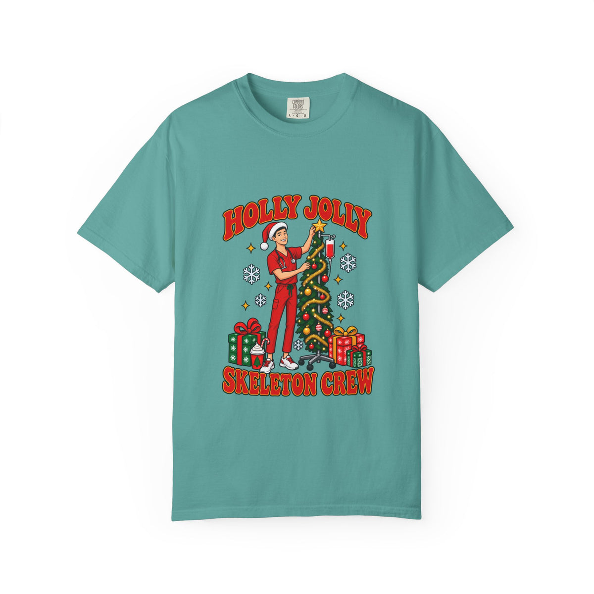 Holly Jolly Crew Christmas Male Nurse Tee
