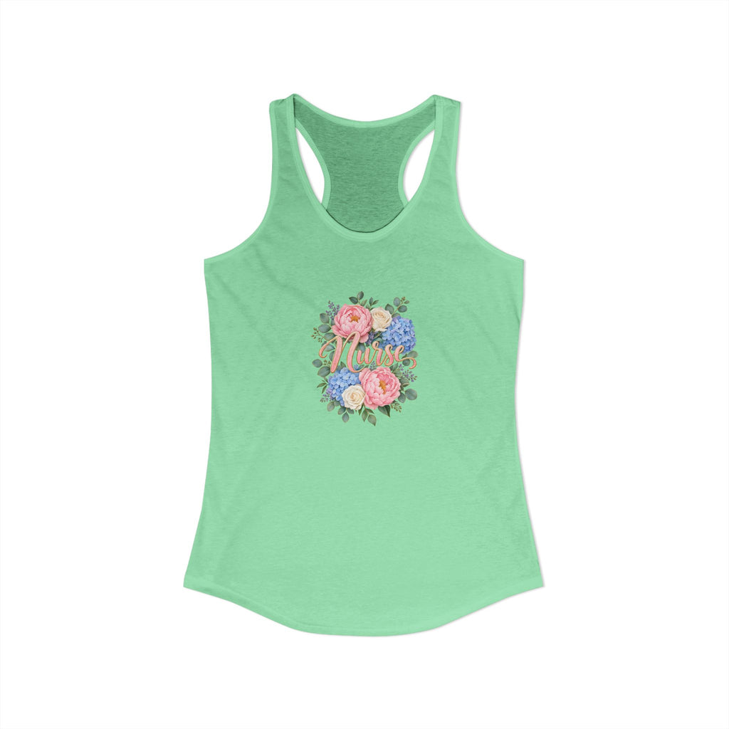 Peony and Hydrangea Nurse Women's Racerback Tank Top