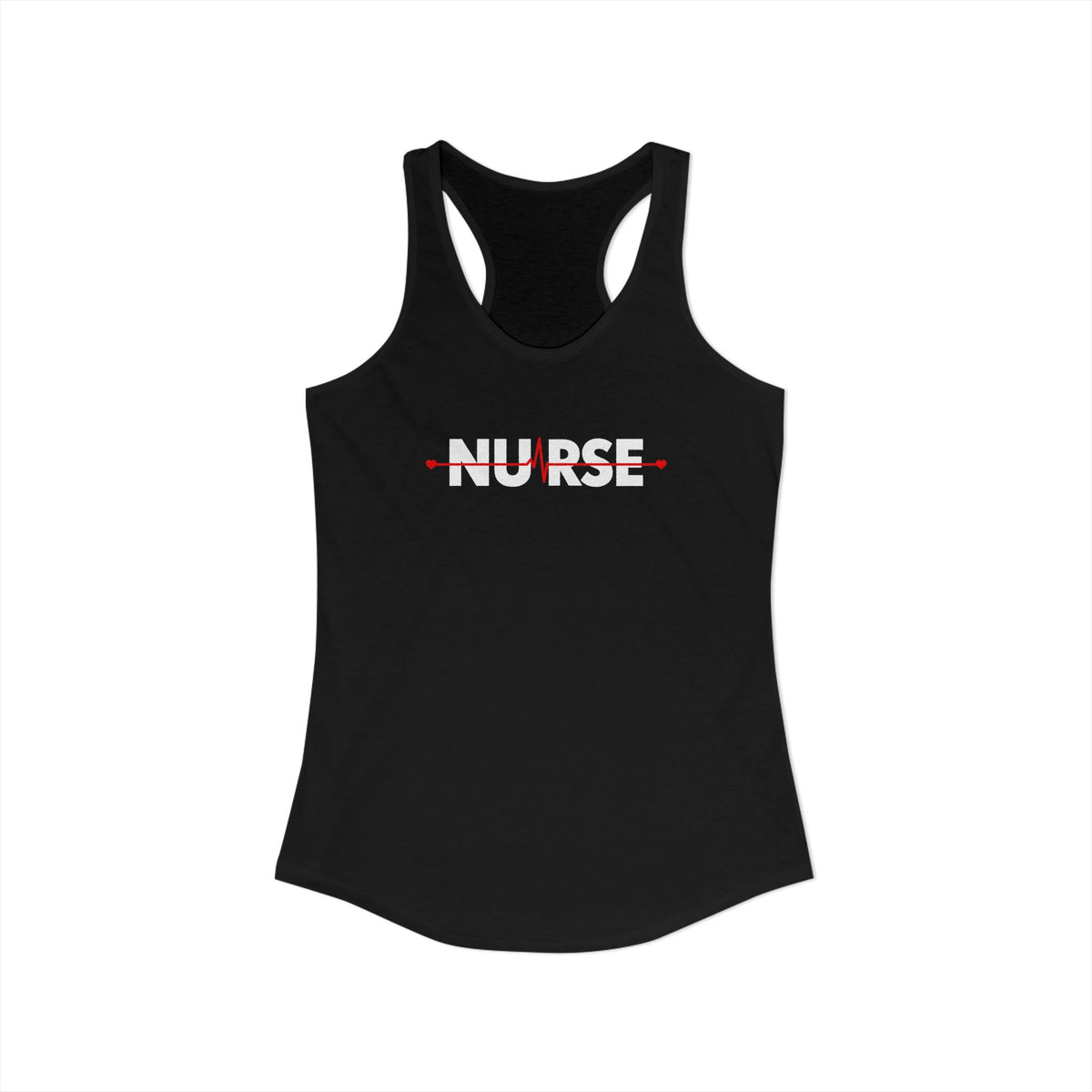 Nurse Heartbeat EKG Line Women's Racerback Tank Top