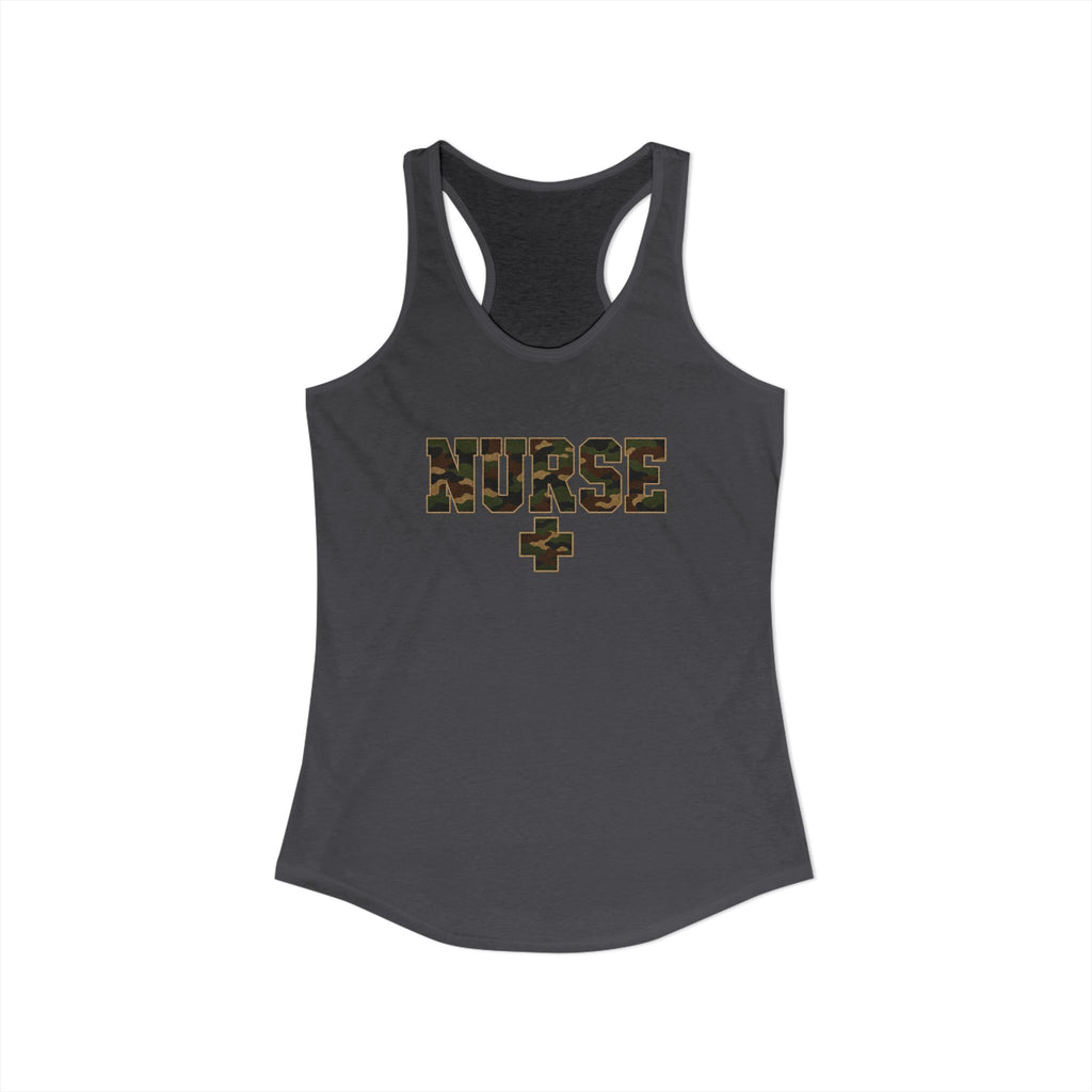 Nurse Woodland Camo Women's Racerback Tank Top