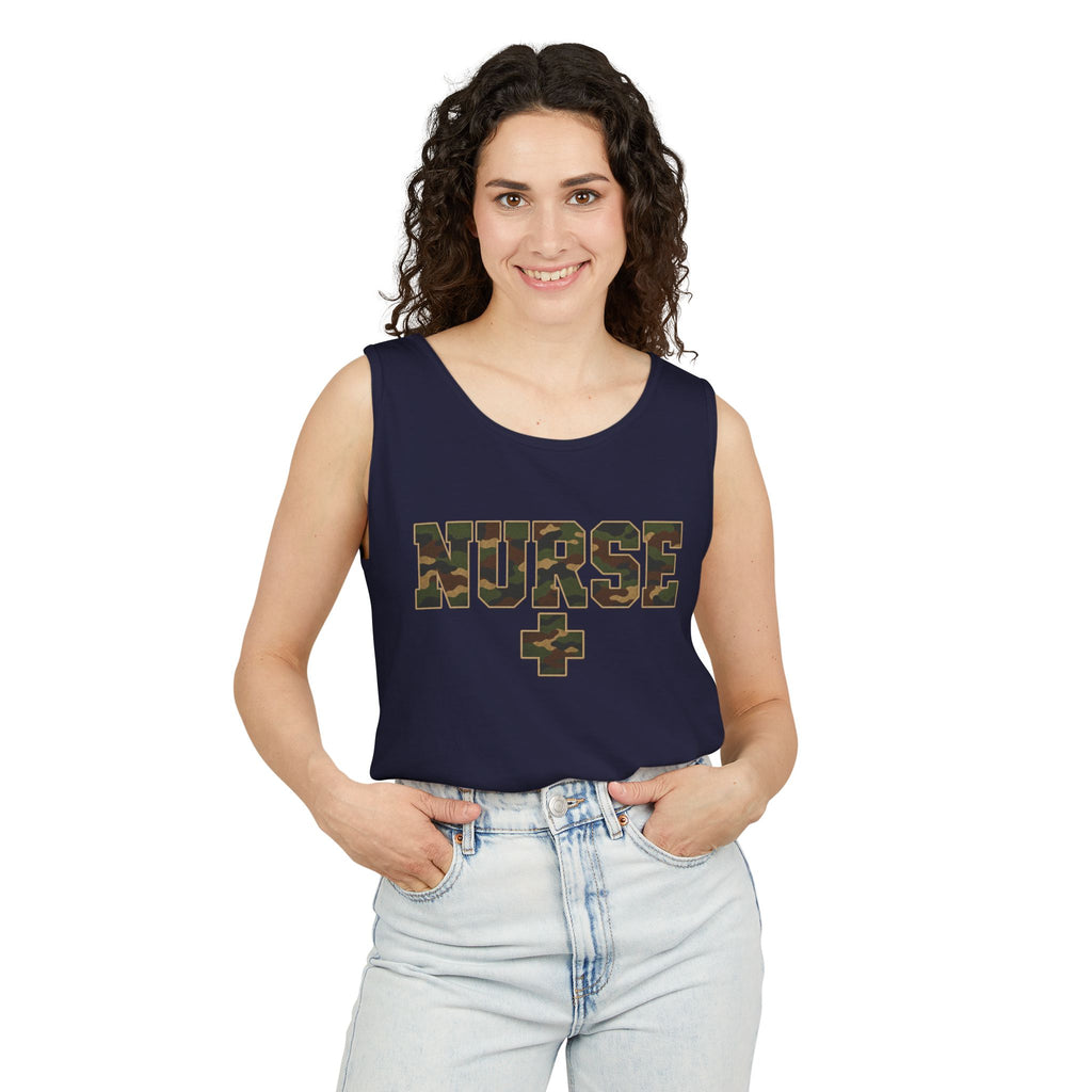 Nurse Woodland Camo Comfort Colors Tank Top