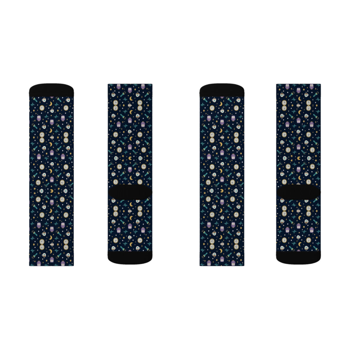 Night Shift Moon and Owl Nurse Socks