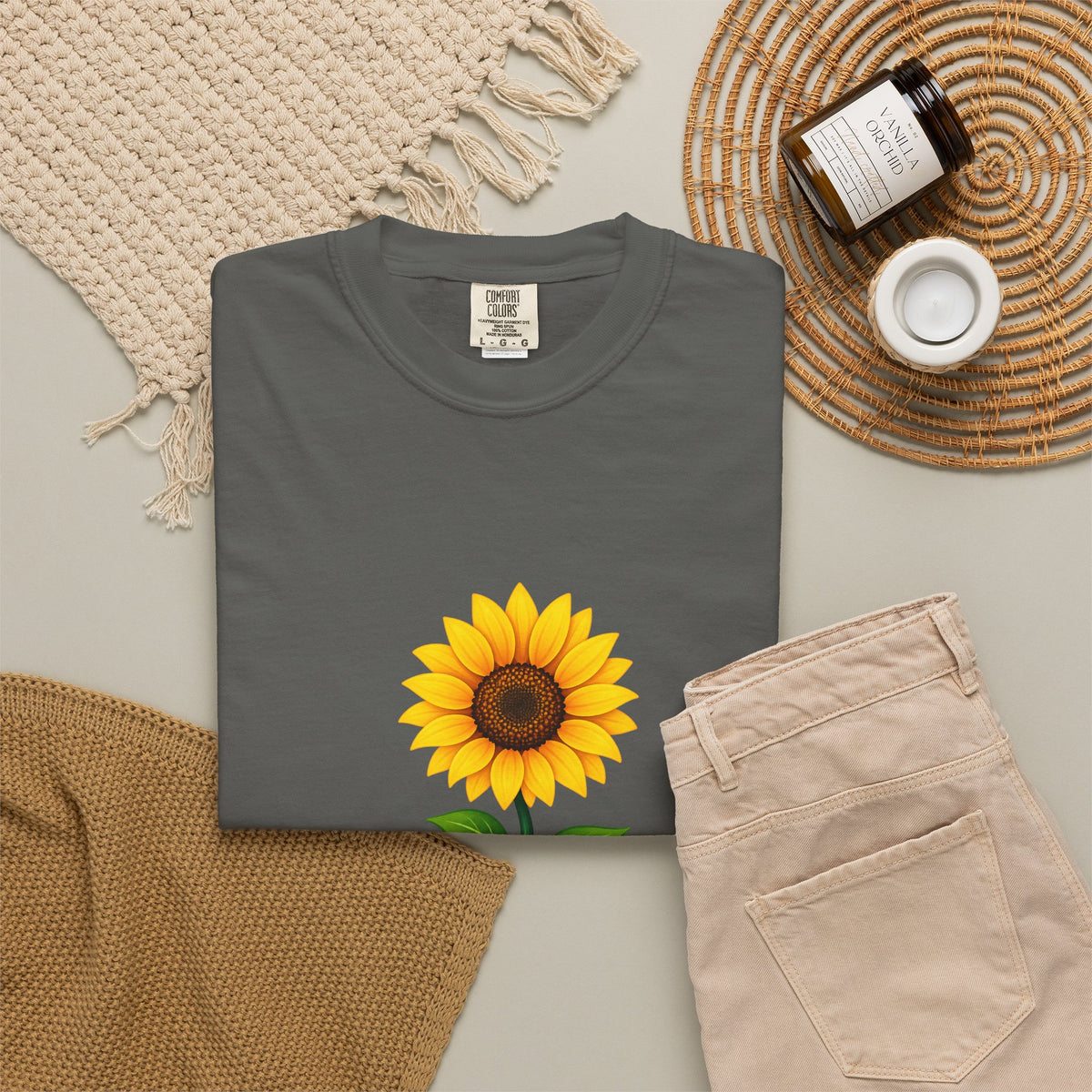 Nurse Sunflower Stethoscope Floral Comfort Colors T-Shirt