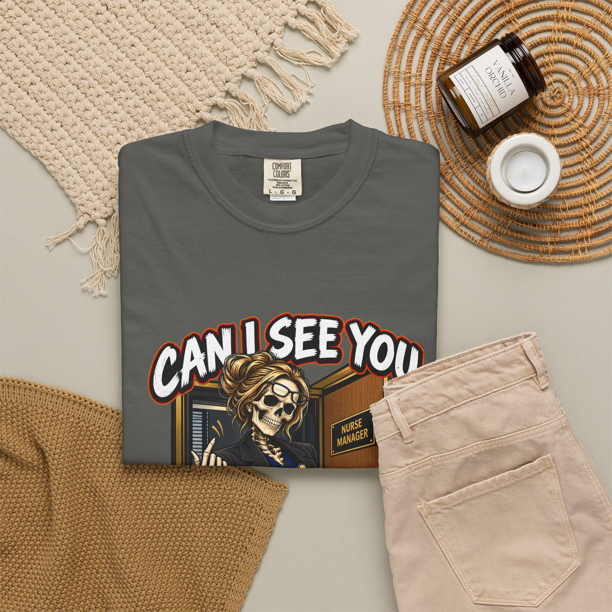 Can I See You in My Office Skeleton Nurse Manager Comfort Colors T-Shirt