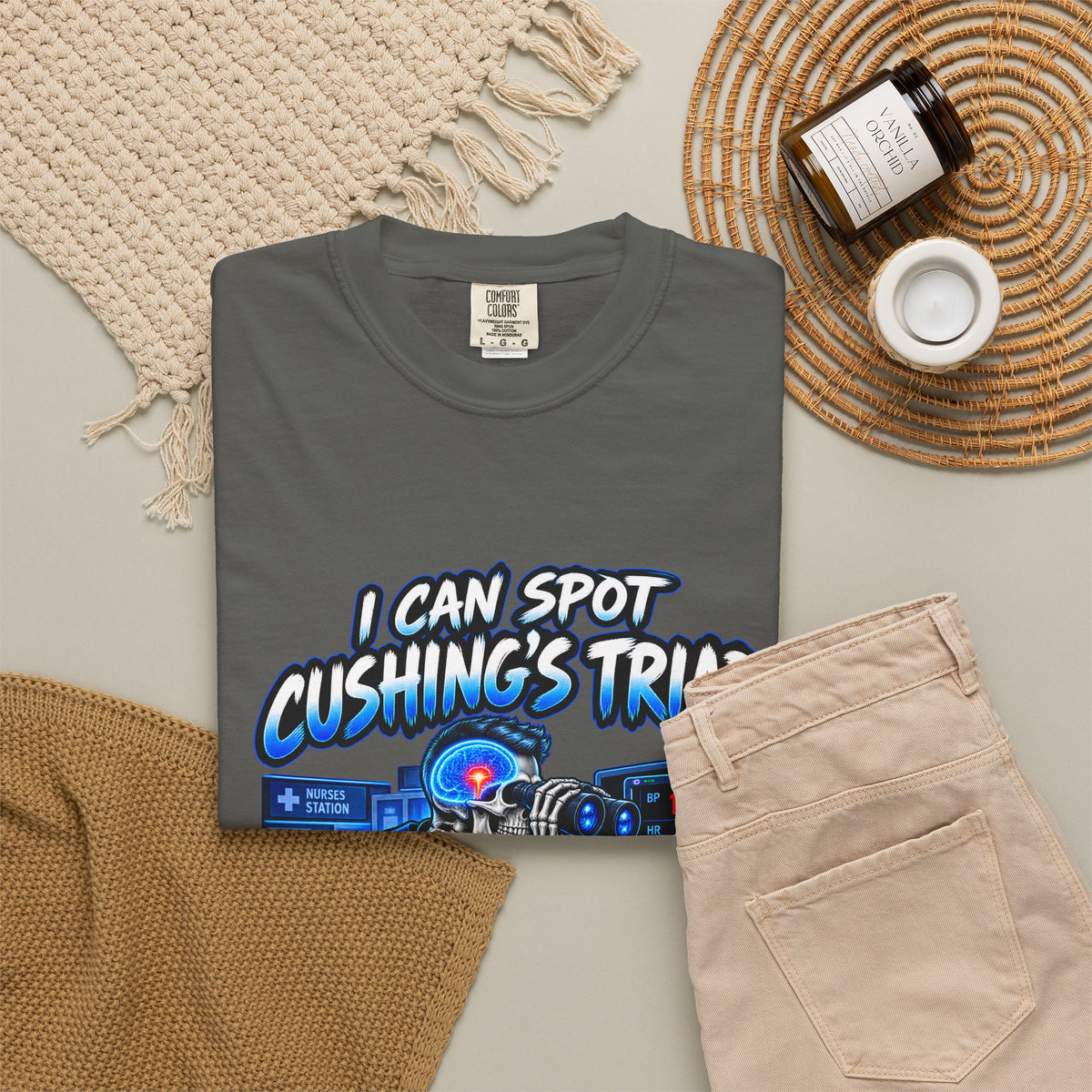 I Can Spot Cushing's Triad From the Nurses' Station Male Neuro Nurse Comfort Colors T-Shirt
