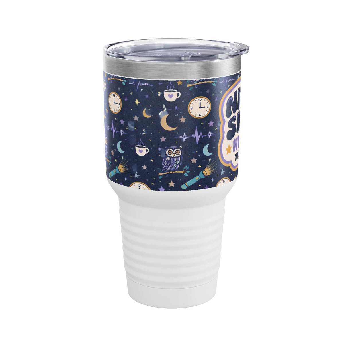 Night Shift Nurse 7P to 7A Owl and Moon 30oz Tundra Tumbler