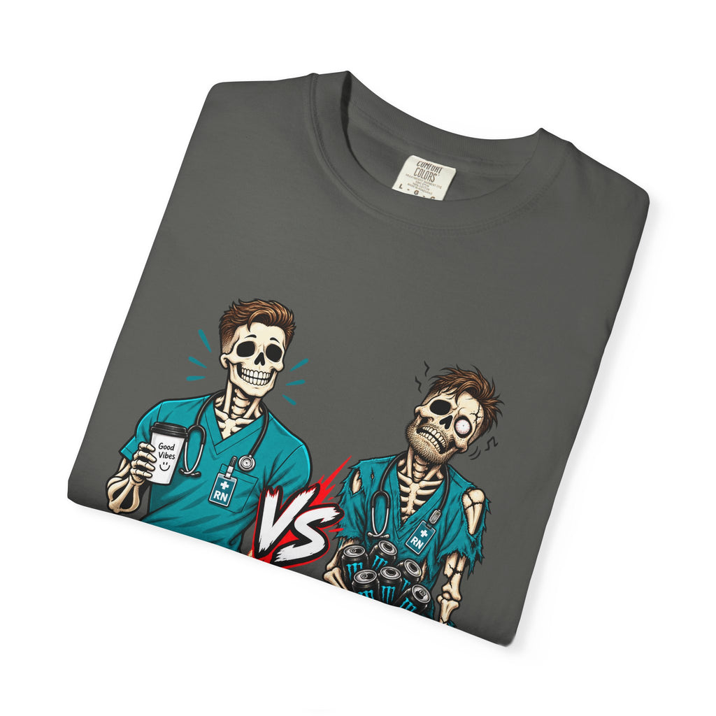 Shift 1 Me vs Shift 4 Me Skeleton Male Nurse Comfort Colors T-Shirt