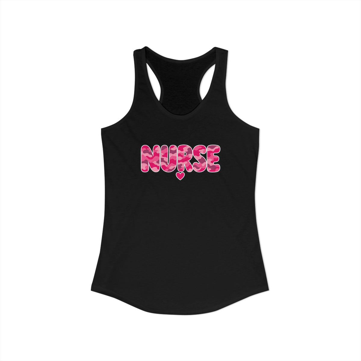 Nurse Pink Camo Women's Racerback Tank Top