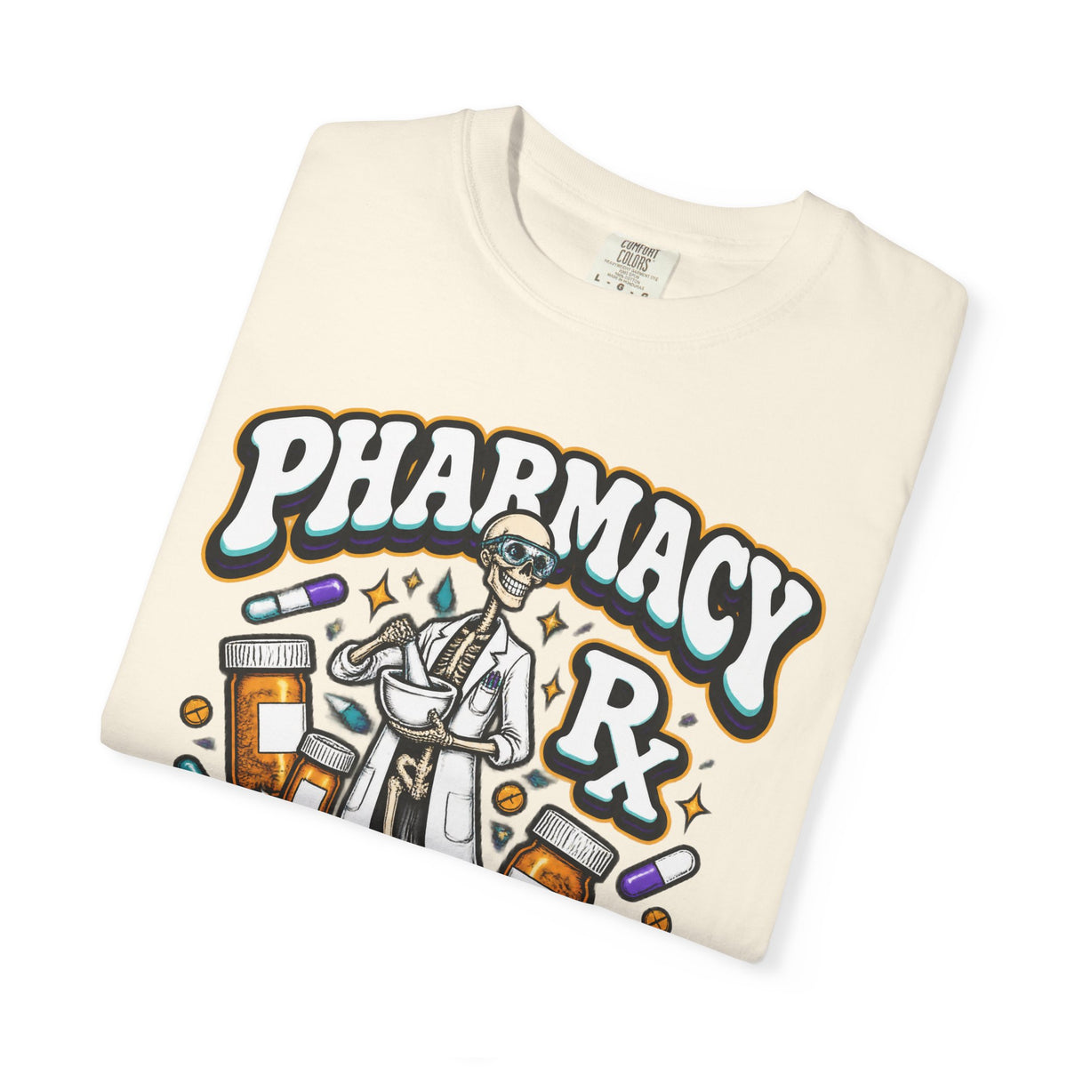 Pharmacy Skeleton Crew Skinny Skeleton Pharmacist Comfort Colors T-Shirt