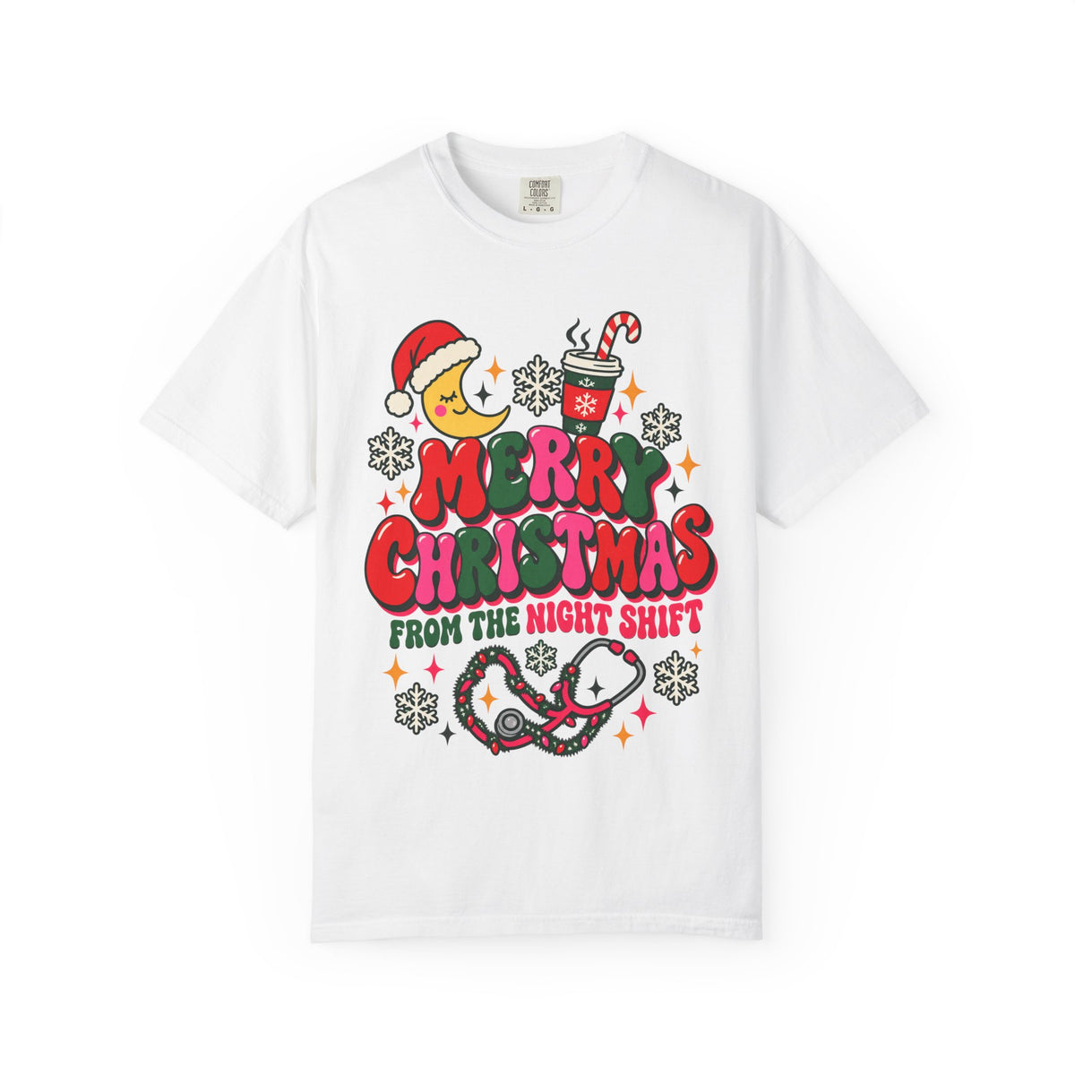 Merry Christmas From the Night Shift Nurse Comfort Colors T-Shirt