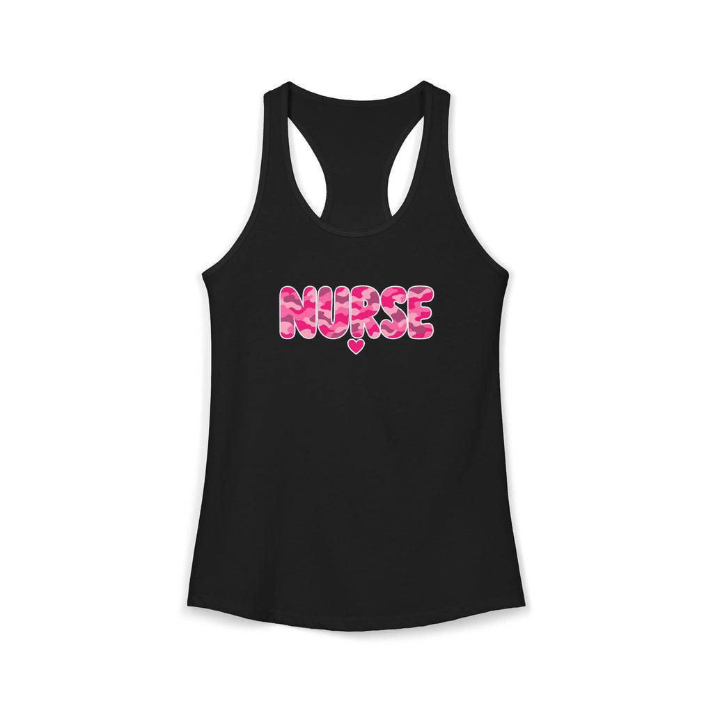 Nurse Pink Camo Women's Racerback Tank Top