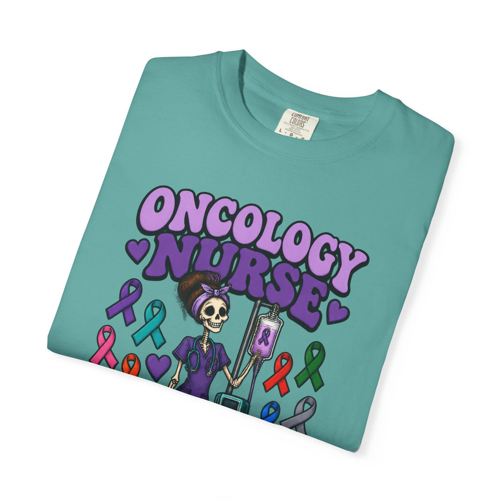 Oncology Nurse Hope in Every Bag Skinny Skeleton Comfort Colors T-Shirt